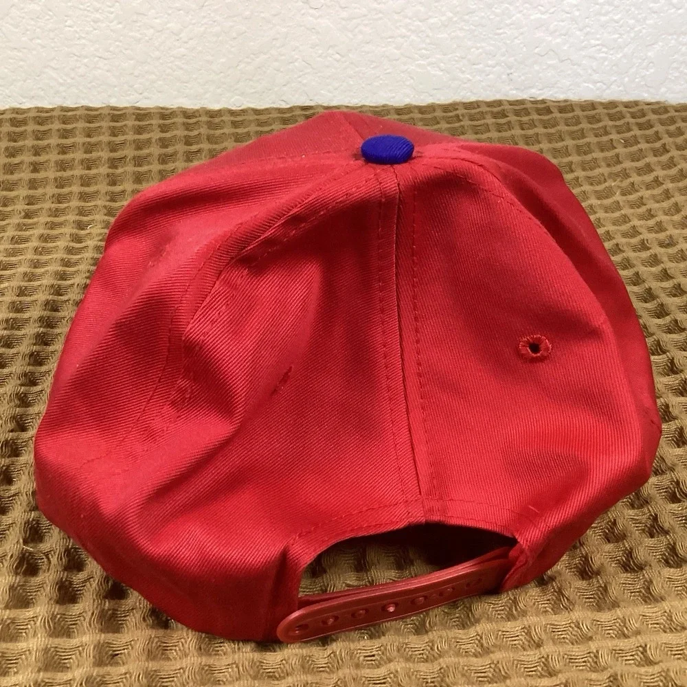 Vintage Philadelphia Phillies Hat Logo 7 Red Snapback MLB Baseball Cap Mens OSFA